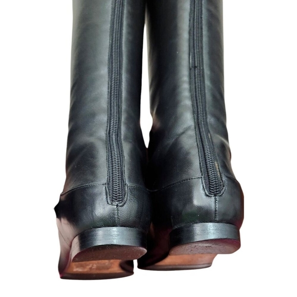 MANOLO BLAHNIK Size 36/US 6 Black Leather Low-Heeled Tall Back- Zip Boots Italy - Picture 8 of 15